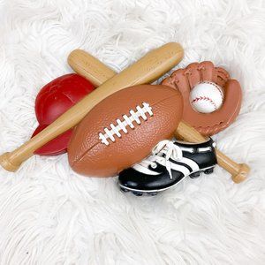 Vintage Sports Wall Hanging Football Baseball